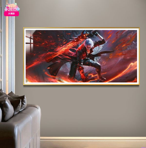 【海外代購】阿喵畫社 鬼泣 魔劍但丁 大橫款超清裝飾畫 