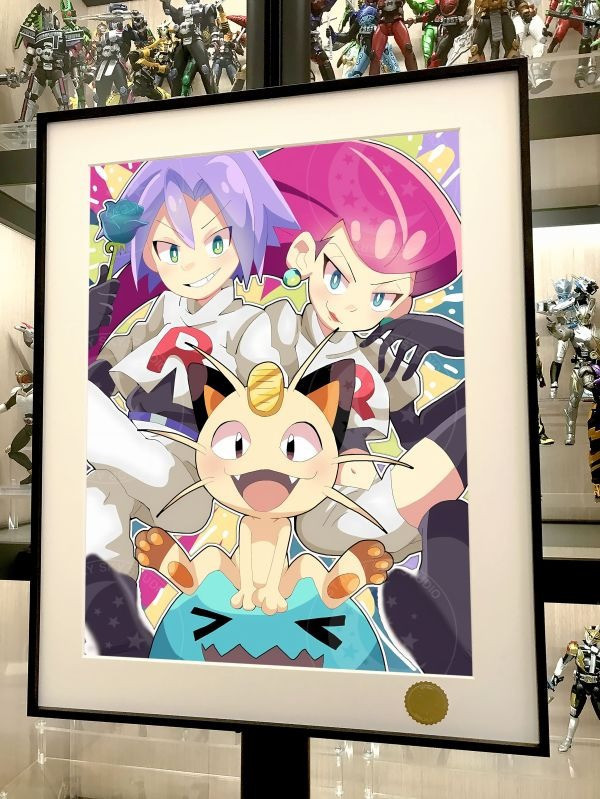 【海外代購】星空 《火箭隊組合》武藏小次郎喵喵果然翁寶可夢裝飾畫 