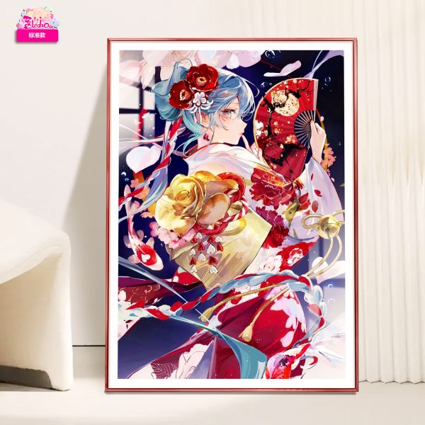 【海外代購】阿喵畫社 錦鯉賜福 初音未來 8k超清裝飾畫 午睡毛毯 