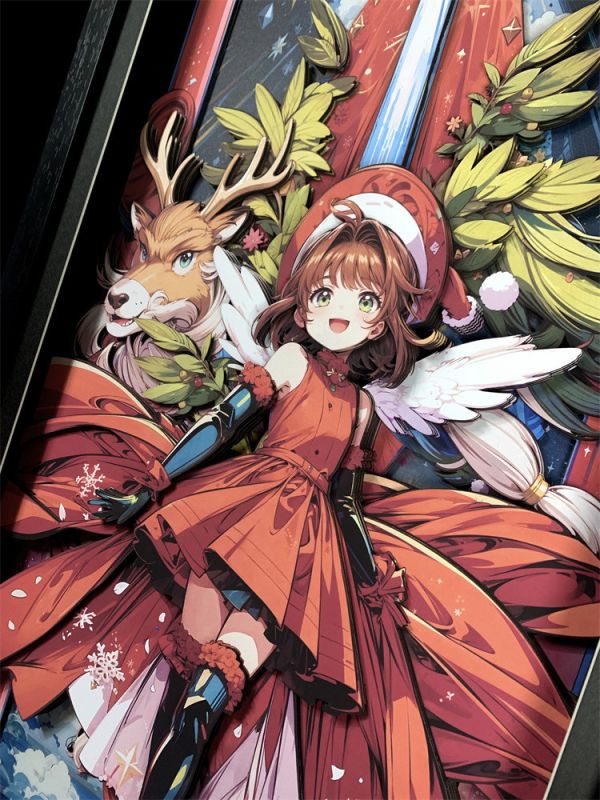 【海外代購】萌萌匠 魔卡少女櫻百變聖誕節小櫻 3D立體畫 