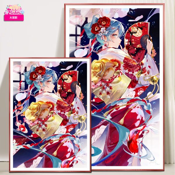 【海外代購】阿喵畫社 錦鯉賜福 初音未來 8k超清裝飾畫 午睡毛毯 