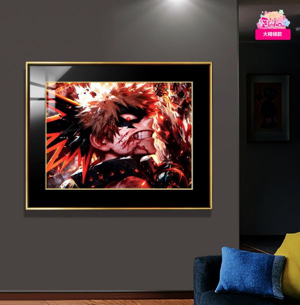 【海外代購】阿喵畫社 我的英雄學院 爆豪 展館級8k超清精裱畫 滑鼠墊 床頭地墊 
