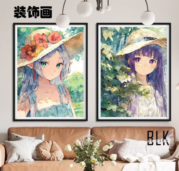 【海外代購】巴洛克 葬送的芙莉蓮菲倫動漫藝術裝飾畫/亞克力冰箱貼 