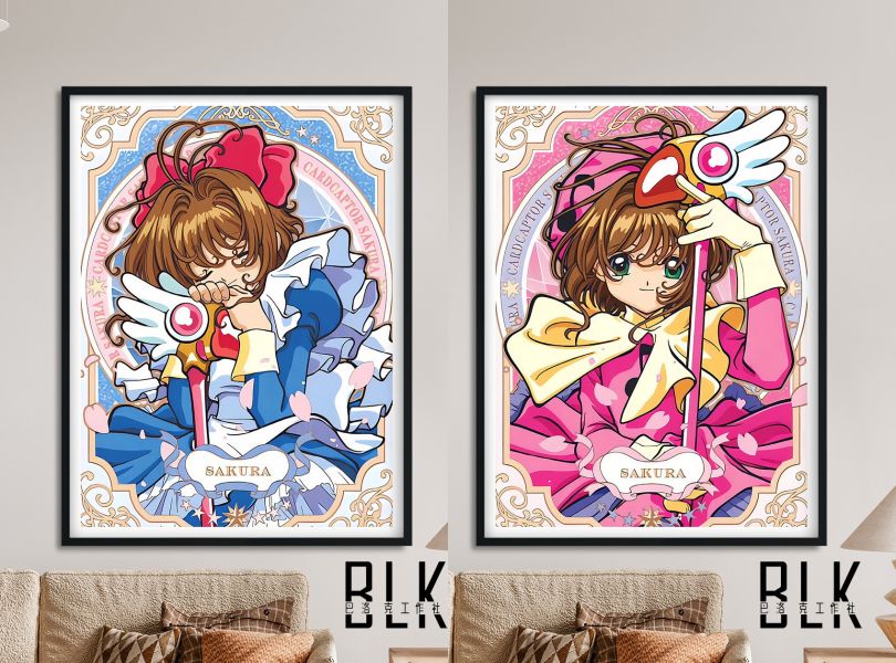 【海外代購】巴洛克 百變小櫻 壓克力動漫藝術裝飾畫/冰箱貼 