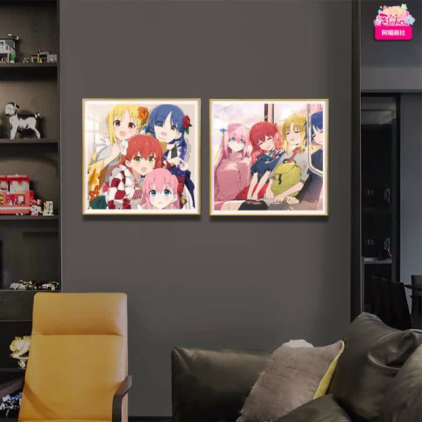 【海外代購】阿喵畫社 完美演出 孤獨搖滾三宮格 高清裝飾畫 