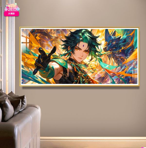 【海外代購】阿喵畫社 誅惡 魈 8k超清大橫款裝飾畫 滑鼠墊 床頭地墊 