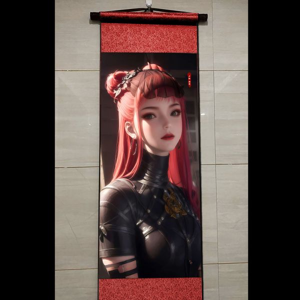 【海外代購】阿喵畫社 將臣 高配國風捲軸錦緞高清精裱畫 