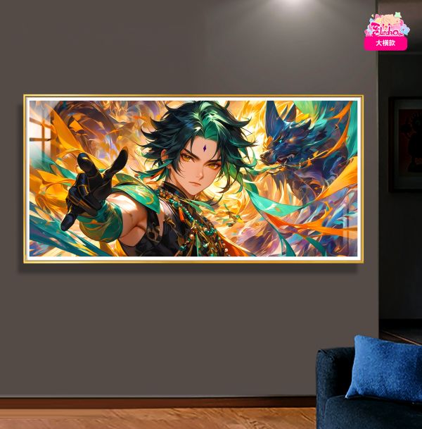 【海外代購】阿喵畫社 誅惡 魈 8k超清大橫款裝飾畫 滑鼠墊 床頭地墊 