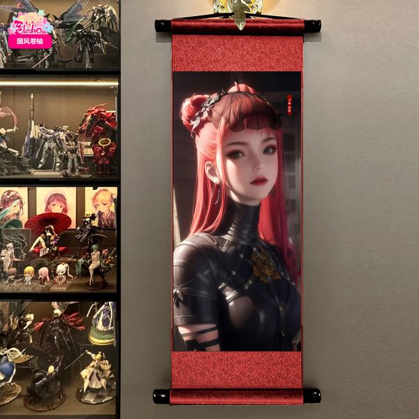 【海外代購】阿喵畫社 將臣 高配國風捲軸錦緞高清精裱畫 