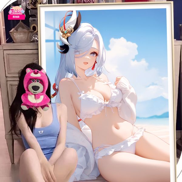 【海外代購】阿喵畫社 海風吹吹 申鶴 超清8k裝飾畫 