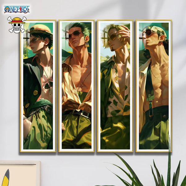 【海外代購】阿喵畫社 海賊王男團四宮格 12k超清裝飾畫 