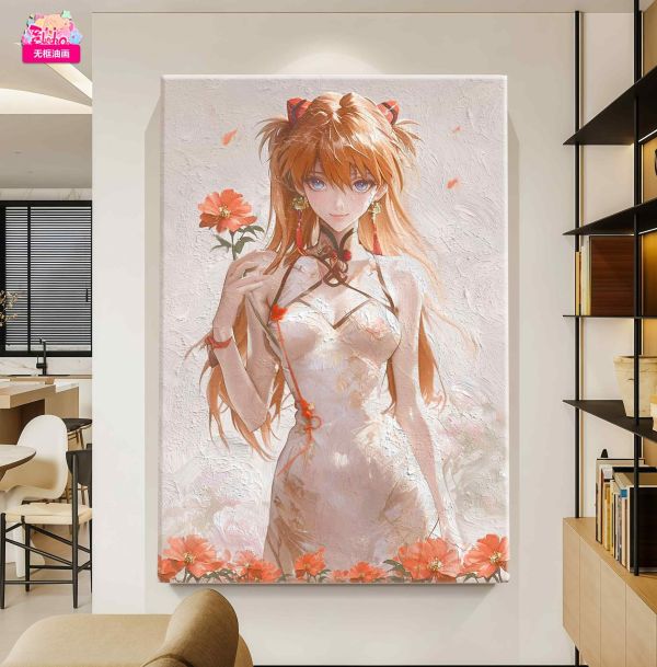 【海外代購】阿喵畫社 明日香 超大無框手繪油畫 