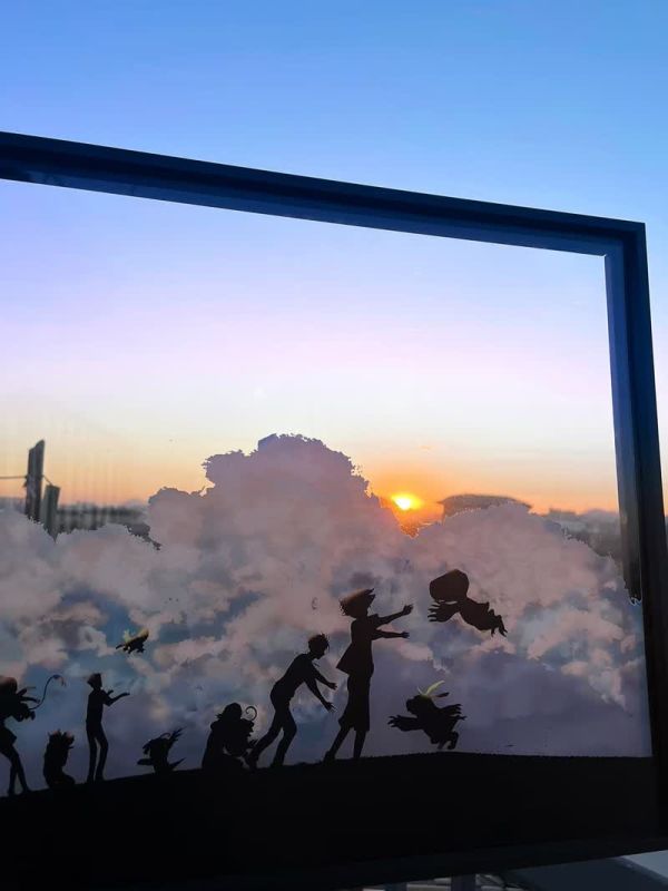 【海外代購】千鳥社 數碼寶貝剪影透明畫八神太一亞古獸裝飾畫 