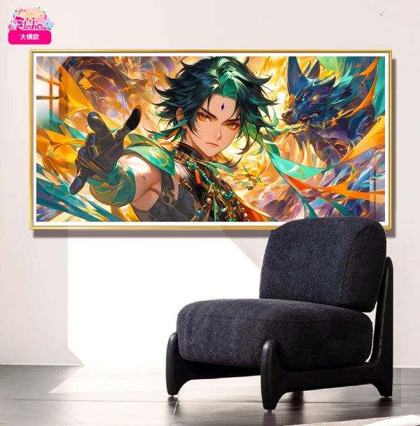 【海外代購】阿喵畫社 誅惡 魈 8k超清大橫款裝飾畫 滑鼠墊 床頭地墊 