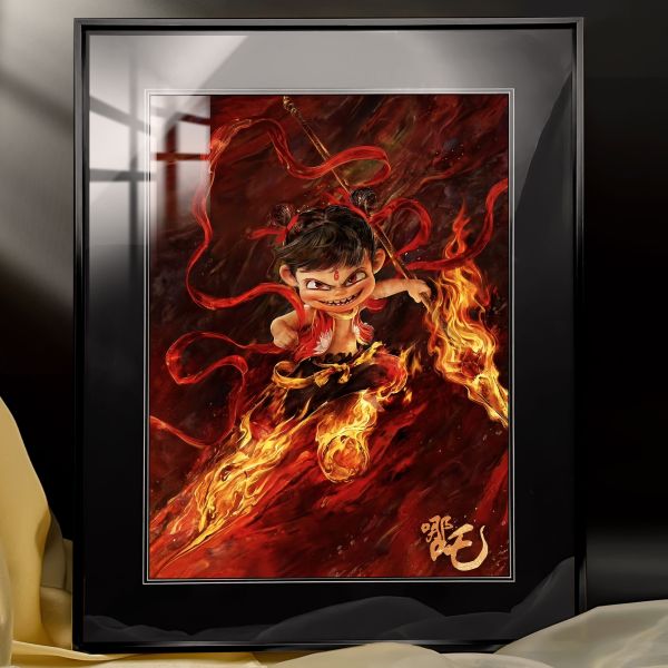【海外代購】阿喵畫社 哪吒 展館級8k超清精裱畫 