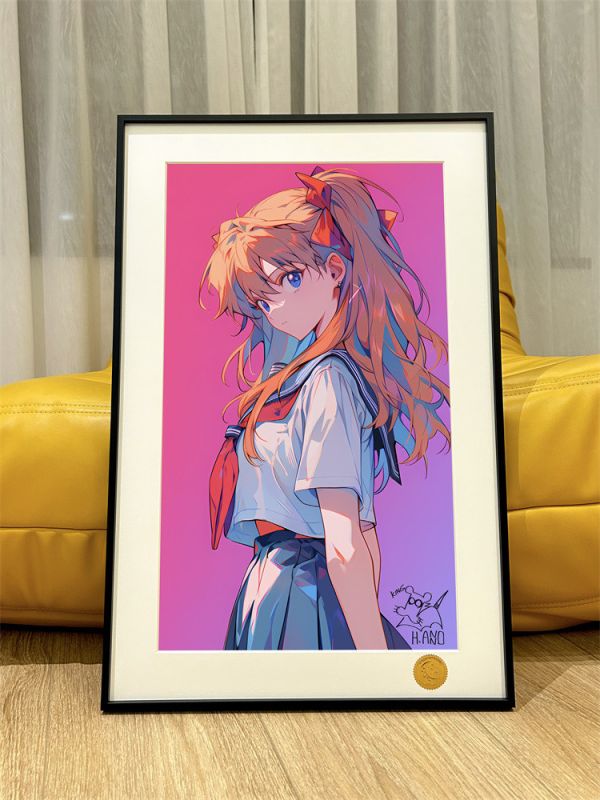 【海外代購】星空 制服明日香 eva 裝飾畫 