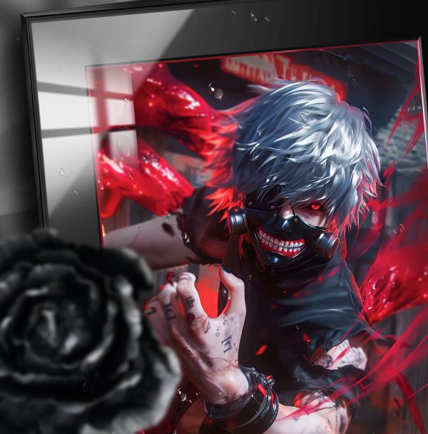 【海外代購】阿喵畫社 赫子形態 金木研 展館級8k超清精裱畫 