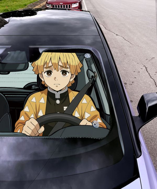 【海外代購】千鳥社 《汽車前擋遮陽－善逸》二次元汽車遮陽防曬前擋開車鬼滅之刃我妻善逸鬼殺隊 