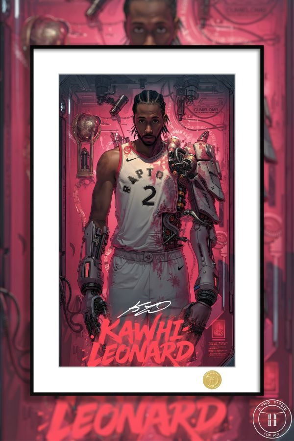 【海外代購】H2 《19戰神卡》NBA科懷倫納德猛龍快船裝飾畫 