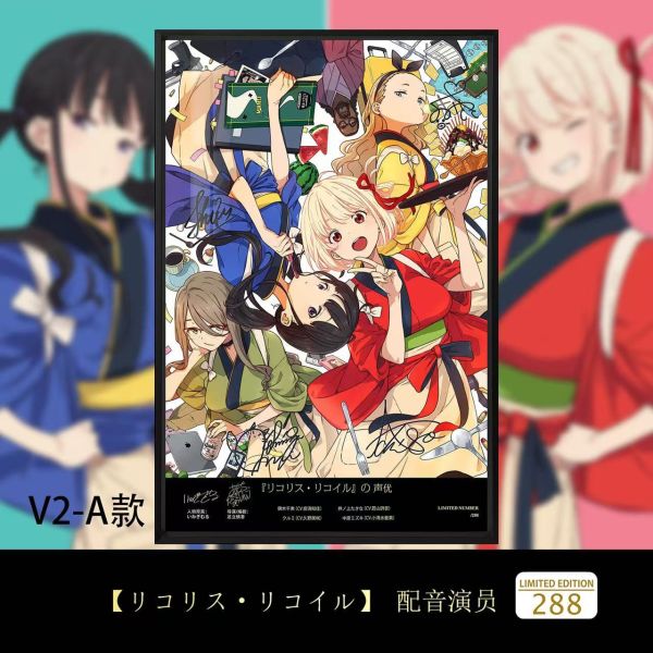 【海外代購】千鳥社 莉可麗絲聲優 第二彈 莉可麗絲錦木千束井上瀧奈中原瑞希胡桃簽名裝飾畫 