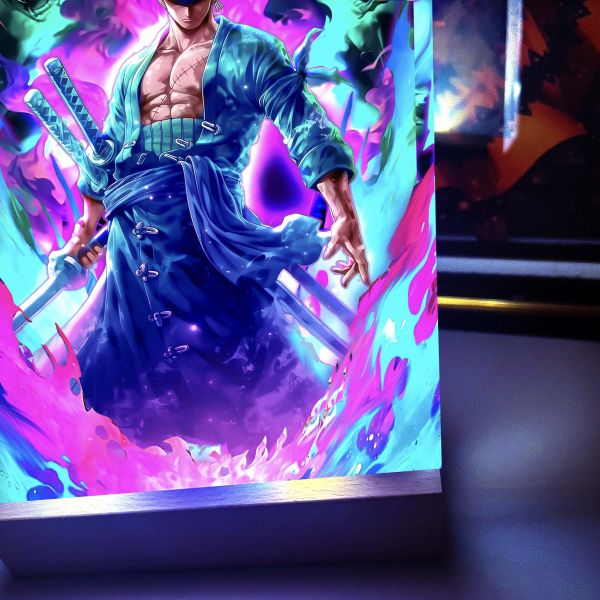 【海外代購】阿喵畫社 煉獄 索隆 1.9cm發光手辦架展示磚 