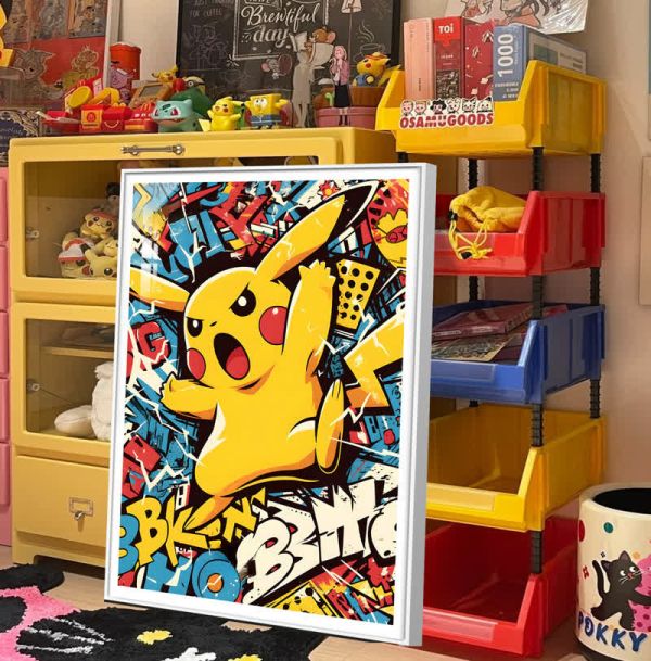 【海外代購】阿喵畫社 寶可夢 塗鴉 皮卡丘 8k超清裝飾畫 
