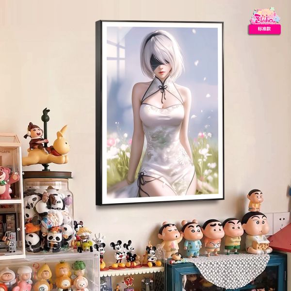 【海外代購】阿喵畫社 尼爾機械紀元 旗袍 2b 超大超清裝飾畫 