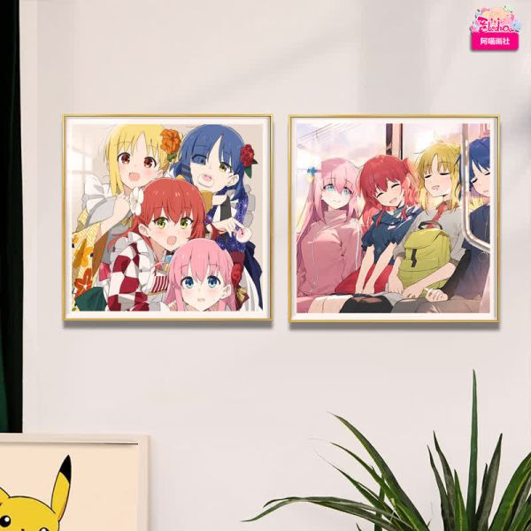 【海外代購】阿喵畫社 完美演出 孤獨搖滾三宮格 高清裝飾畫 