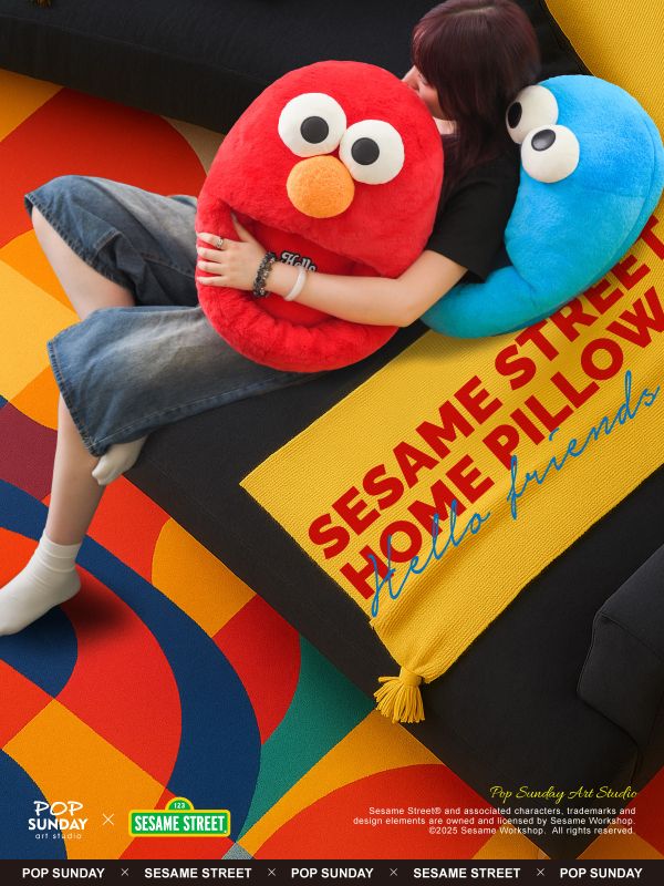 【海外代購】POPSUNDAY 流行週日 芝麻街 芝麻街居家抱枕 