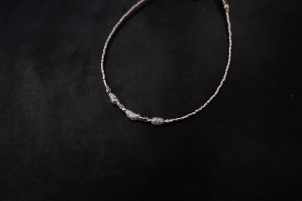 純銀細緻手鏈｜三顆珍珠 