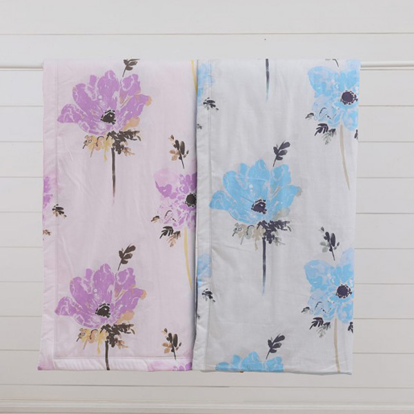 LAMINA  100%精梳棉涼被5X7尺-花語綻放(藍) 精梳棉涼被,精梳棉空調被,四季被,精梳棉四季被