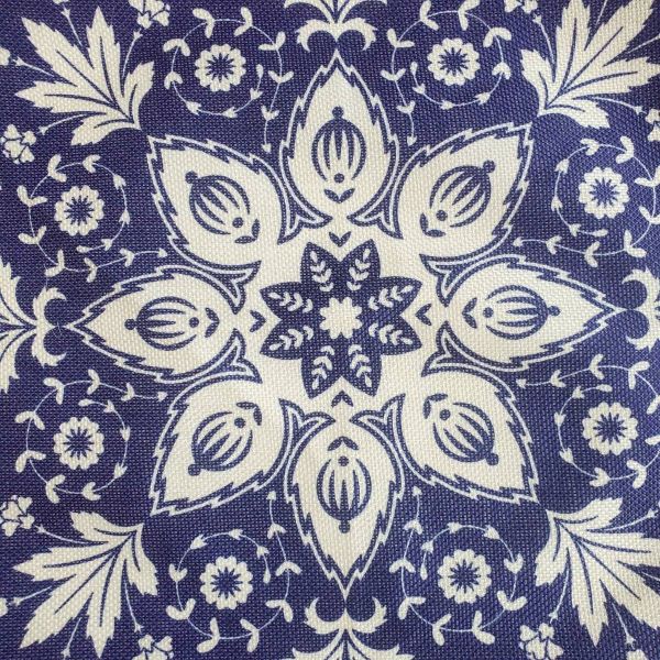 LAMINA寶藏藍宮廷棉麻抱枕-曼陀羅 尺寸:45*45CM 