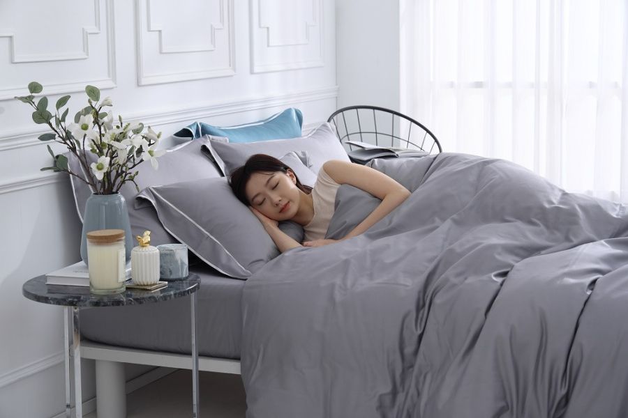 Cozy inn 雙人-銀灰 300織 萊賽爾天絲刺繡方型款兩用被套 