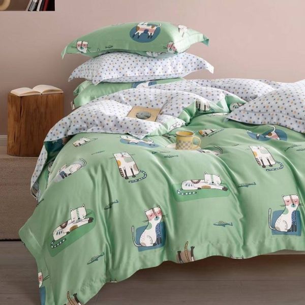 LAMINA  雙人 瑪姬 100%萊賽爾天絲兩用被套床包組 100%萊爾賽天絲,枕套床包組,台灣製造,雙人