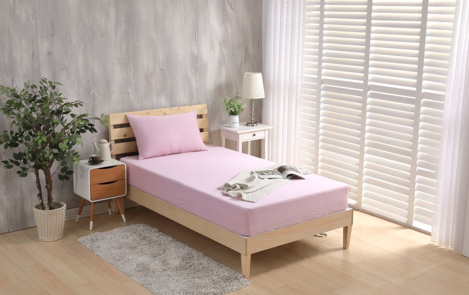 LAMINA涼感針織條紋枕套一入-粉 