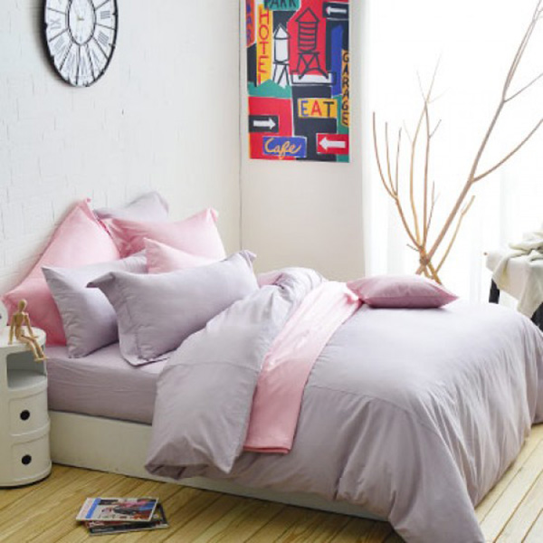 Cozy inn  加大  簡單純色-丁香紫-200織精梳棉薄被套床包組 100%精梳棉,薄被套,被套床包組,精梳棉床包組,丁香紫,加大