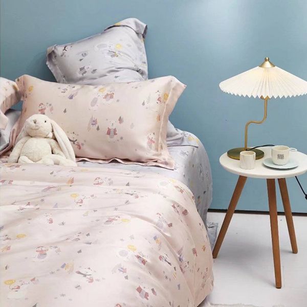 LAMINA  加大 薄荷少年(粉)  100%萊賽爾天絲兩用被套床包組 100%萊爾賽天絲,枕套床包組,台灣製造,加大