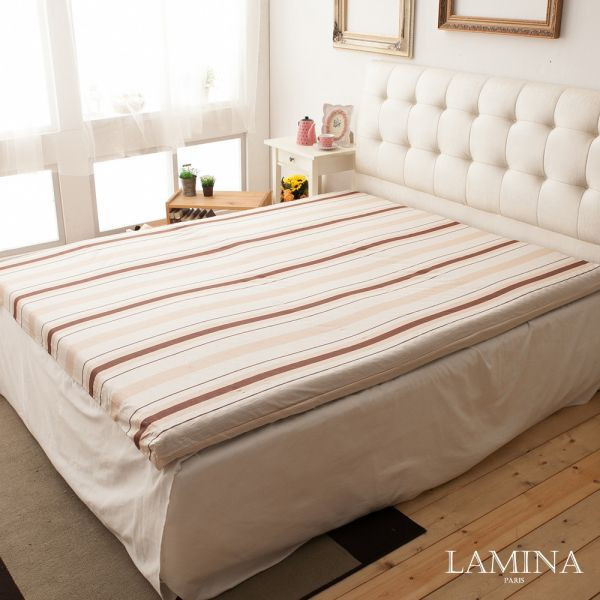 LAMINA品味條紋平面8cm記憶床墊咖-雙人 床墊.記憶床墊.MIT台灣製造