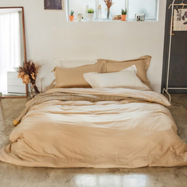 LAMINA  加大  純色-卡布奇諾 100%精梳棉四件式被套床包組 100%精梳棉,薄被套,被套床包組,精梳棉床包組,純色-卡布奇諾,加大