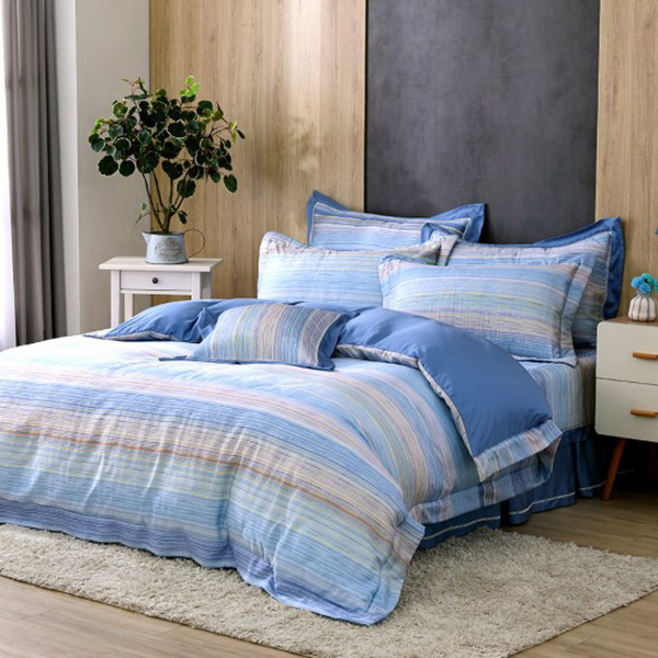 Cozy inn  加大  輕奢線條 300織萊賽爾天絲兩用被套床包組 輕奢線條,100%萊爾賽天絲,兩用被床包組,台灣精緻,雙人,專櫃私花