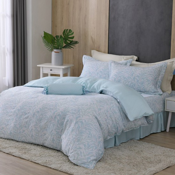 Cozy inn 雙人 湖綠蔓草 100%萊賽爾天絲兩用被套床包組 湖綠蔓草,100%萊爾賽天絲,兩用被床包組,台灣精緻,雙人,專櫃私花