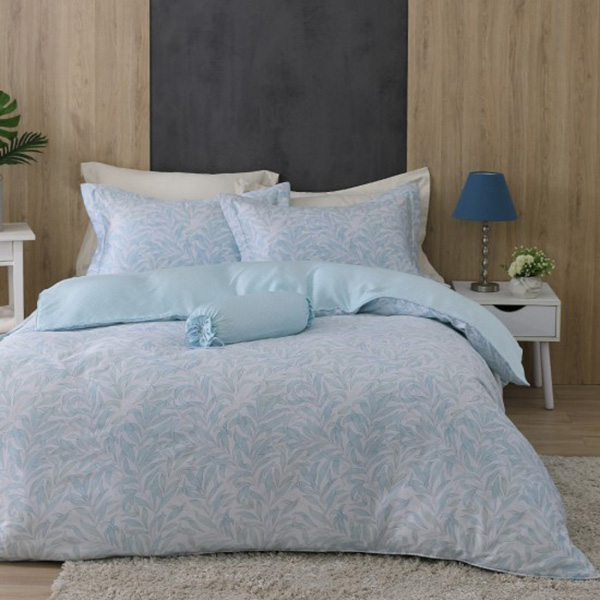 Cozy inn 雙人 湖綠蔓草 100%萊賽爾天絲兩用被套床包組 湖綠蔓草,100%萊爾賽天絲,兩用被床包組,台灣精緻,雙人,專櫃私花