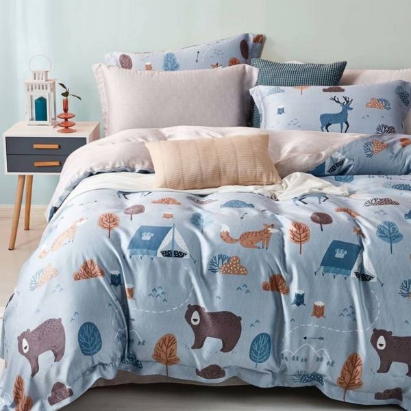 LAMINA  加大 熊寶寶  100%萊賽爾天絲兩用被套床包組 100%萊爾賽天絲,枕套床包組,台灣製造,加大