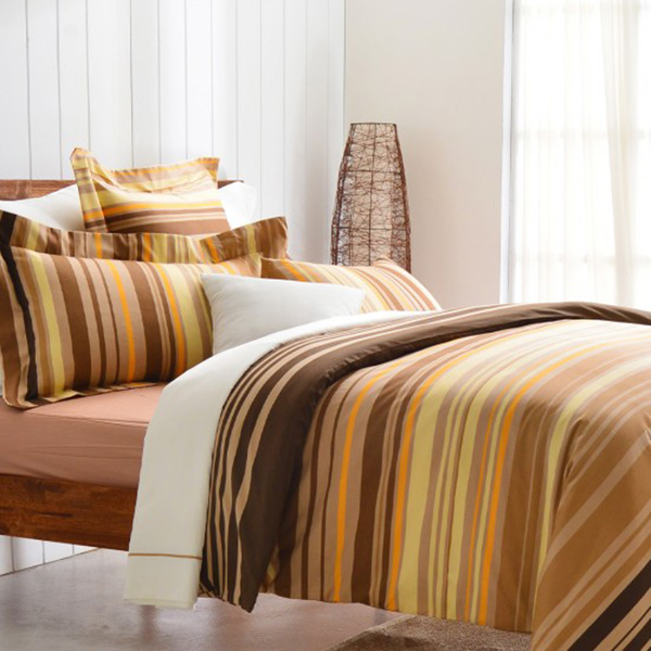 Cozy inn  雙人 舞曲-咖 200織精梳棉薄被套床包組 100%精梳棉,薄被套,被套床包組,精梳棉床包組,舞曲-咖,雙人