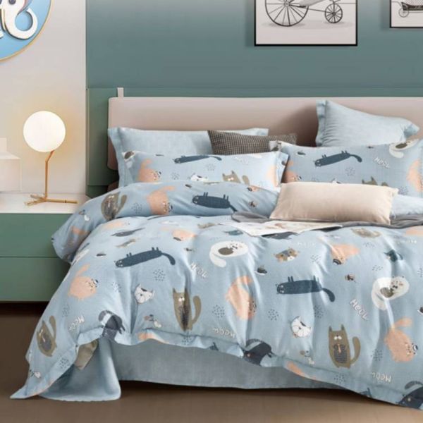 LAMINA  雙人 愛逗星球 100%萊賽爾天絲兩用被套床包組 100%萊爾賽天絲,枕套床包組,台灣製造,雙人