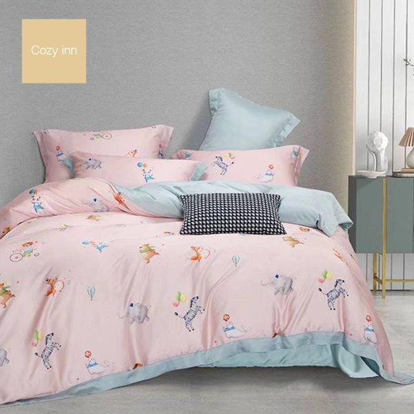 Cozy inn 遊樂場 加大 頂級60支100%天絲四件式兩用被套床包組 天絲床包組,被套床包組,天絲被套床包組