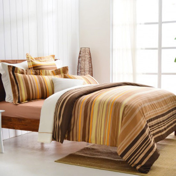 Cozy inn  雙人 舞曲-咖 200織精梳棉薄被套床包組 100%精梳棉,薄被套,被套床包組,精梳棉床包組,舞曲-咖,雙人