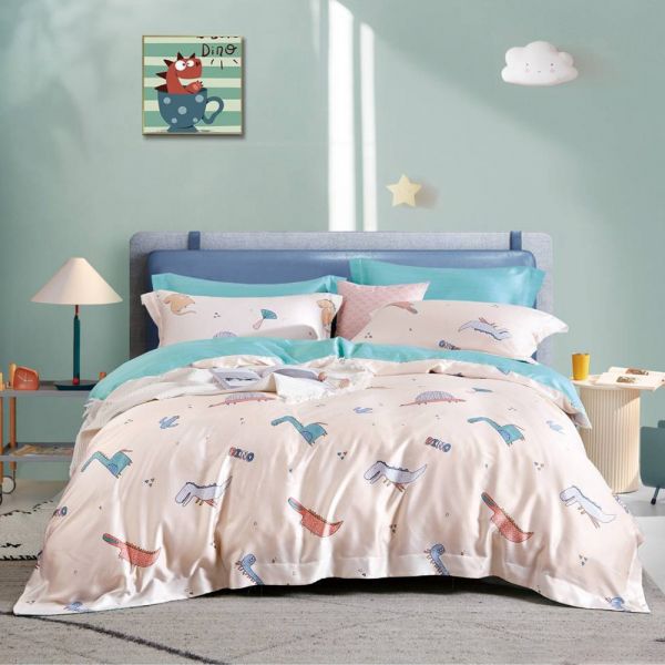 LAMINA  雙人 小樂園  100%萊賽爾天絲枕套床包組 100%萊爾賽天絲,枕套床包組,台灣製造,雙人