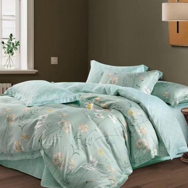 LAMINA 雙人 風之絮-綠 300織萊賽爾天絲兩用被套床包組 天絲床包組,被套床包組,天絲兩用被套床包組,MIT台灣製造,100%萊賽爾天絲