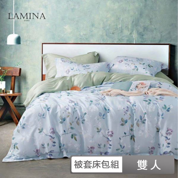 LAMINA  雙人  霞露  100%萊賽爾天絲兩用被套床包組 100%萊爾賽天絲,枕套床包組,台灣製造,雙人
